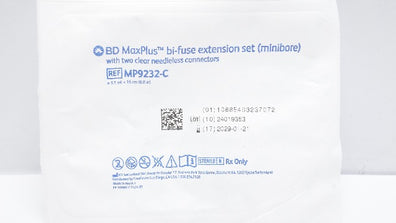 BD MP9232-C MaxPlus Bi-Fuse Extension Set w/2 Ndleless Connectors 1.1ml x 6.0inch
